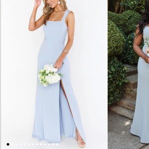 Show Me Your Mumu Paris Gown ~ Steel Blue Stretch (size XS)